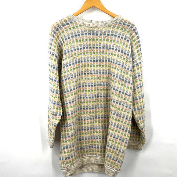 Vintage Pasta Clothing Brand Knit Pastel Longline Acrylic and‎ Wool Blend Size M - Picture 1 of 7